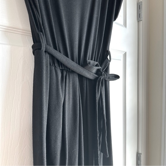 Black Short Sleeve High Low Maxi Dress with Belt - Large - Picture 9 of 11